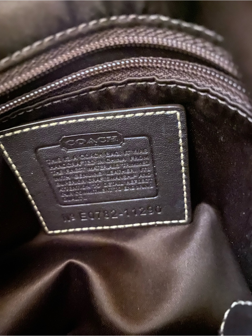 Coach Brown Signature Canvas Shoulder Bag with Dark Trim - Picture 4 of 4